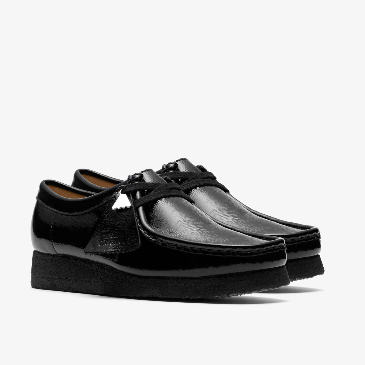 Clarks Originals Wallabee Women's Black Pat Patent Leather 26182760 — sole view