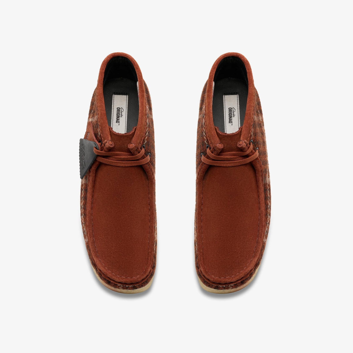 Clarks Originals Wallabee Boot Men's Rust Tweed Combination Textile 26182793 — top view