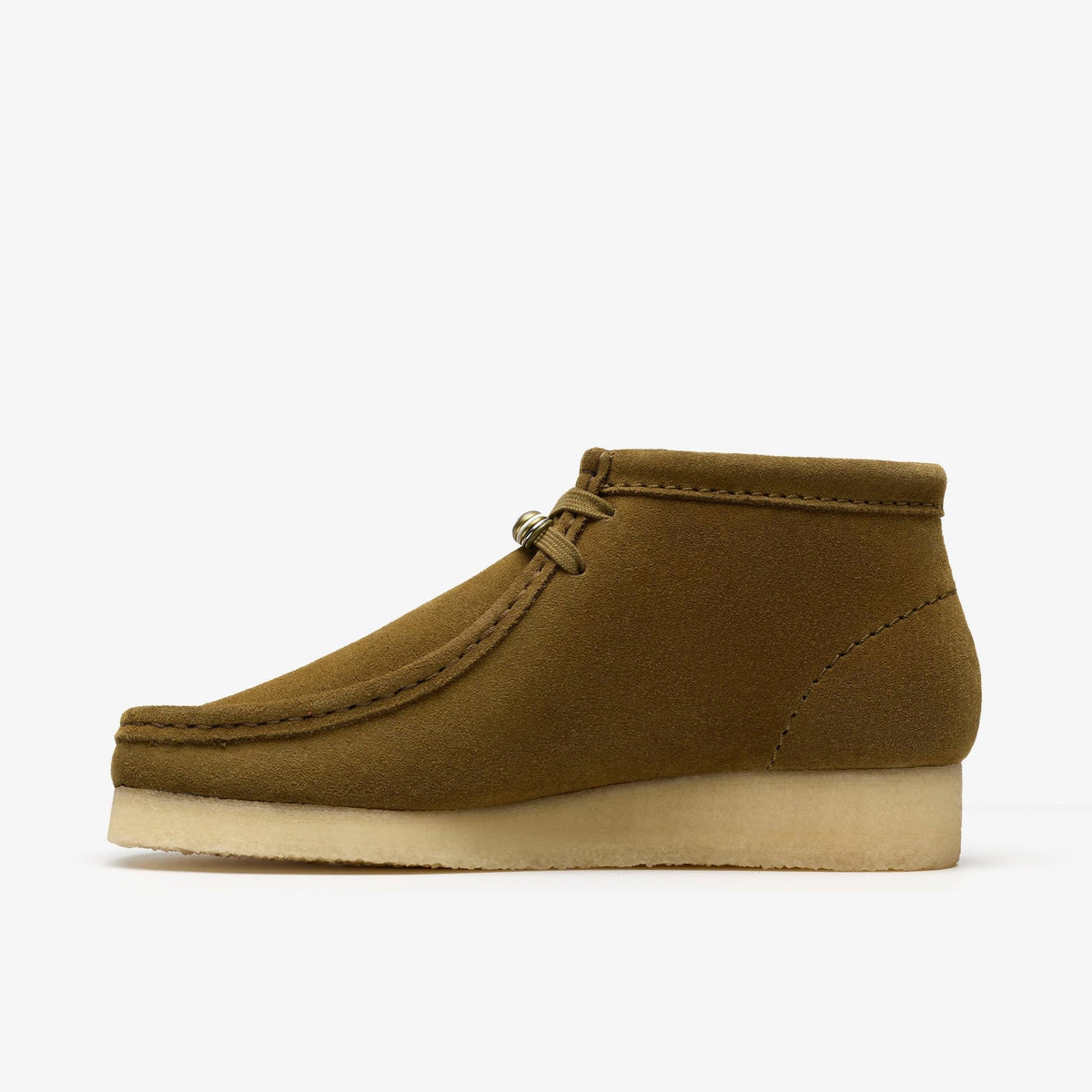 Clarks Originals Wallabee Boot Women's Green Suede 26182801 — side view