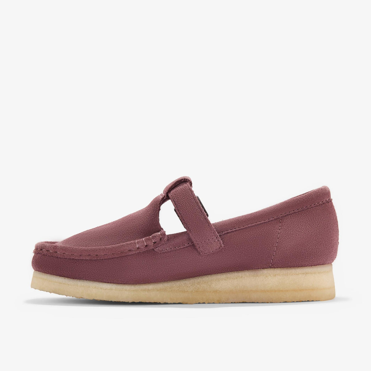 Clarks Originals Wallabee T Bar Women's Rose Brown Suede 26183077 — side view