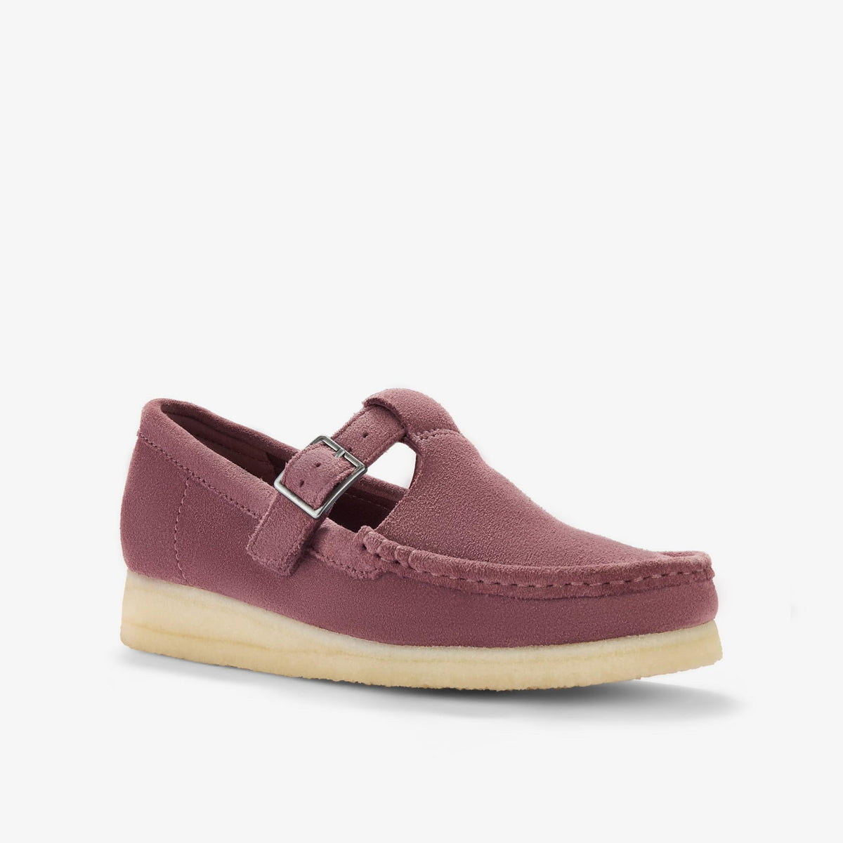 Clarks Originals Wallabee T Bar Women's Rose Brown Suede 26183077 — sole view