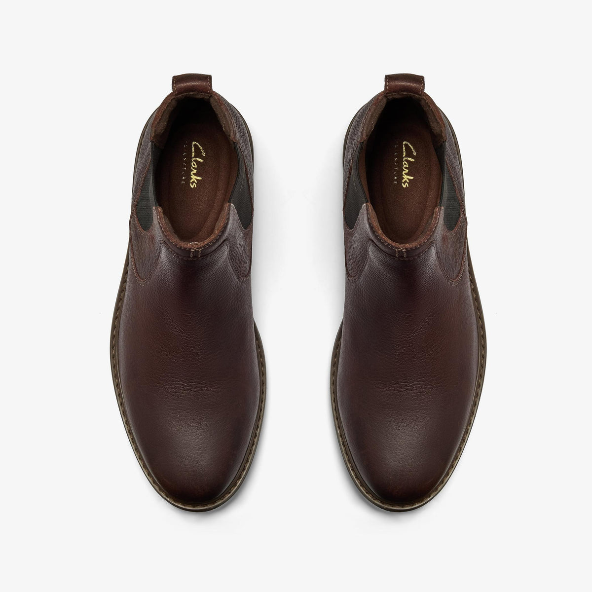 Clarks Newford Easy Men's Brown Leather 26183378 — top view