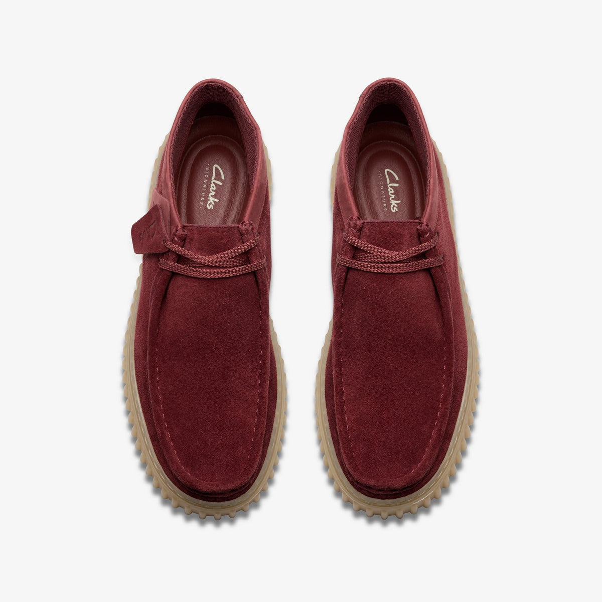 Clarks Torhill Hi Men's Wine Suede 26183423 — top view