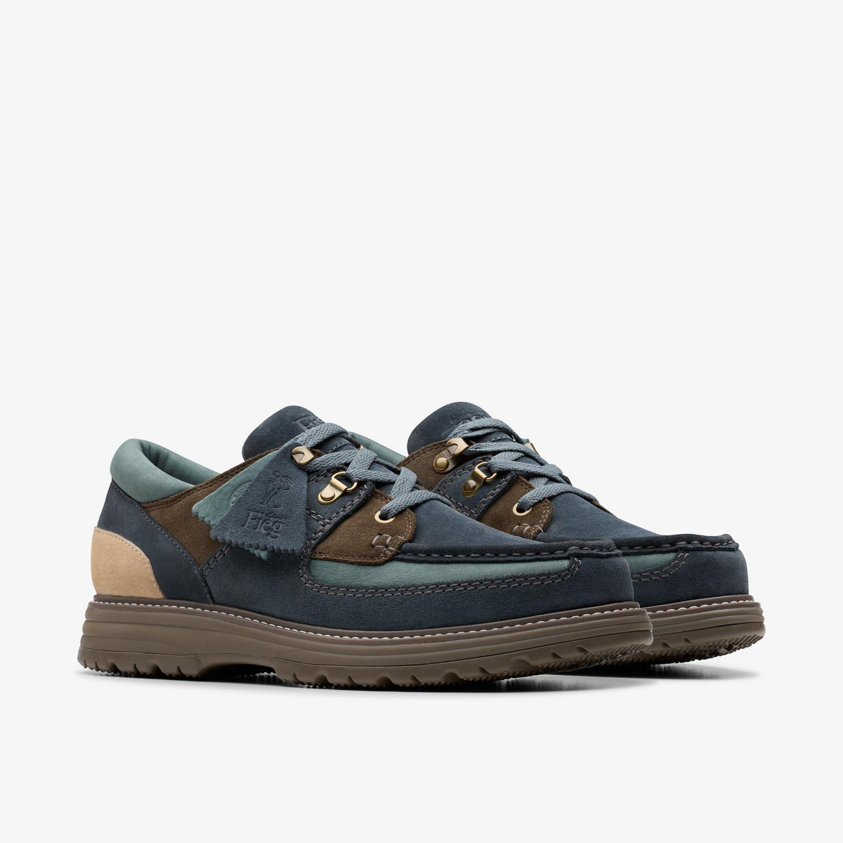 Clarks Originals x Ronnie Fieg 8th Street Sunderland Men's Dark Teal Combi 26183621 — sole view