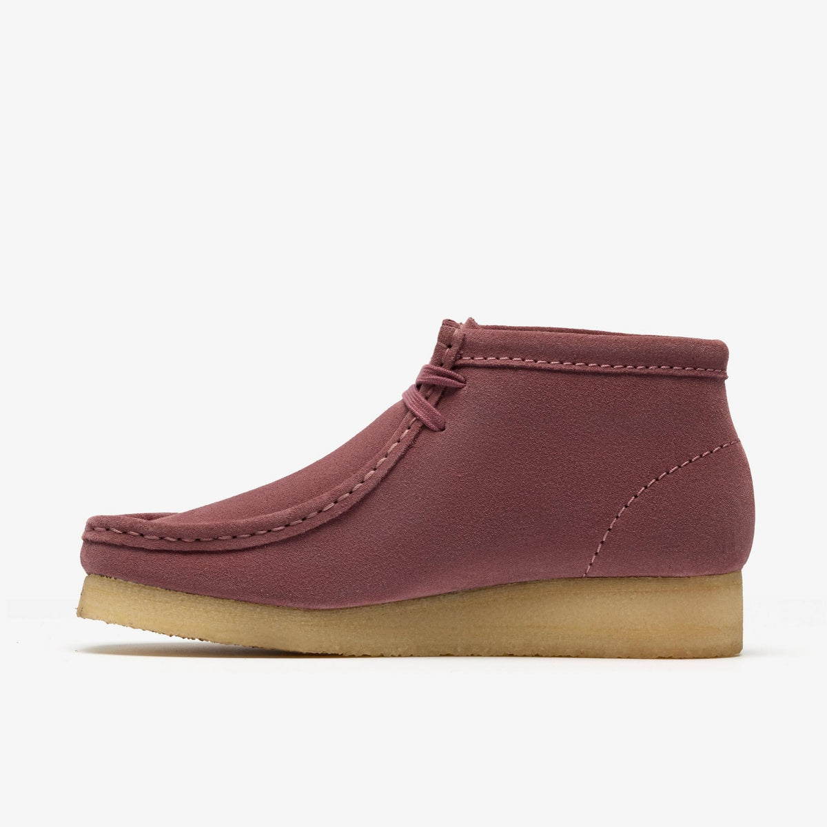 Clarks Originals Wallabee Boot Women's Rose Brown Suede 26183773 — side view