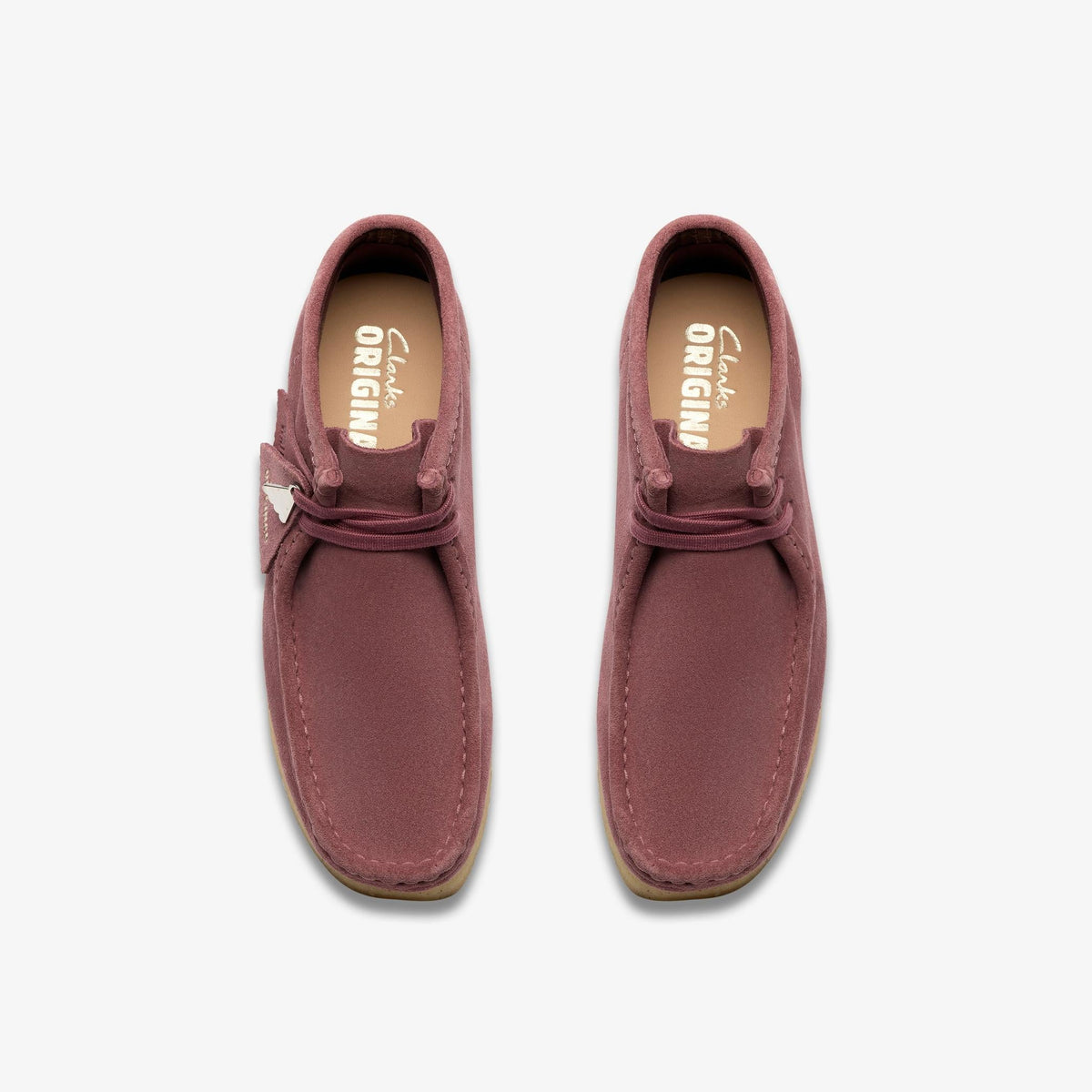 Clarks Originals Wallabee Boot Women's Rose Brown Suede 26183773 — top view