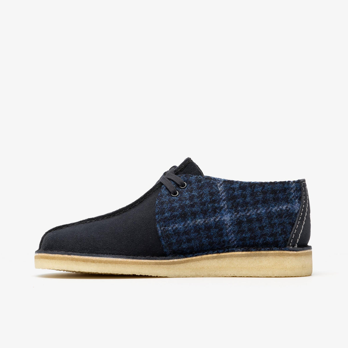 Clarks Originals Desert Trek Men's Navy Tweed Combination Textile 26183779 — side view