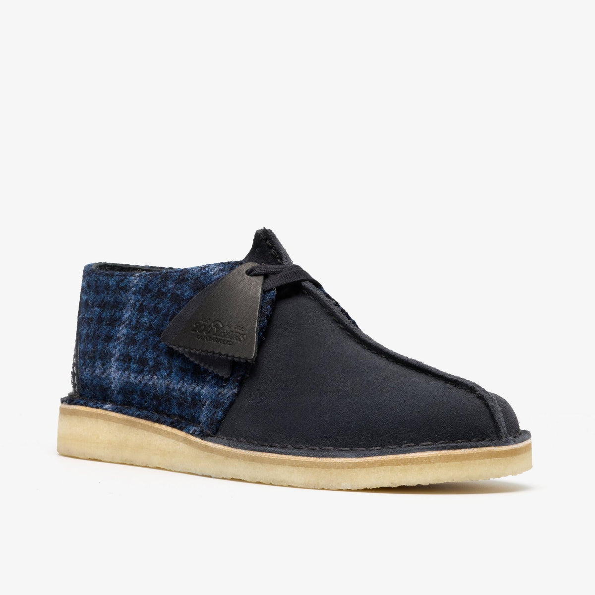 Clarks Originals Desert Trek Men's Navy Tweed Combination Textile 26183779 — sole view