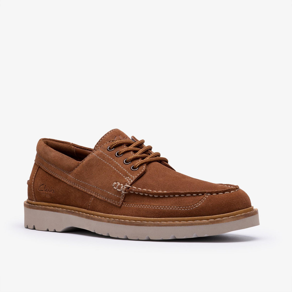 Clarks Weltridge Moc Men's Cola Suede 26184529 — sole view
