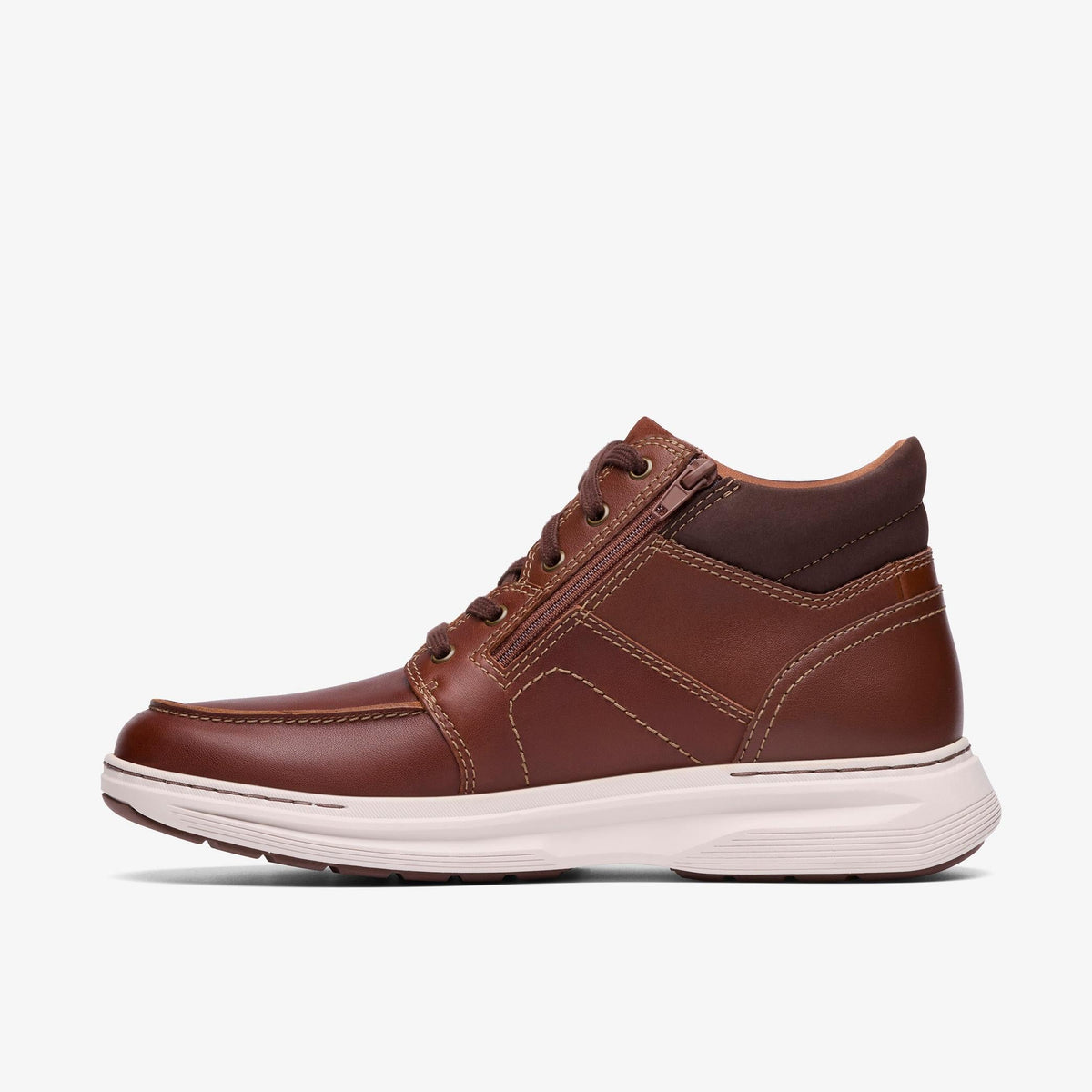 Clarks Craft Well Mid Men's Dark Tan Leather 26184707 — side view