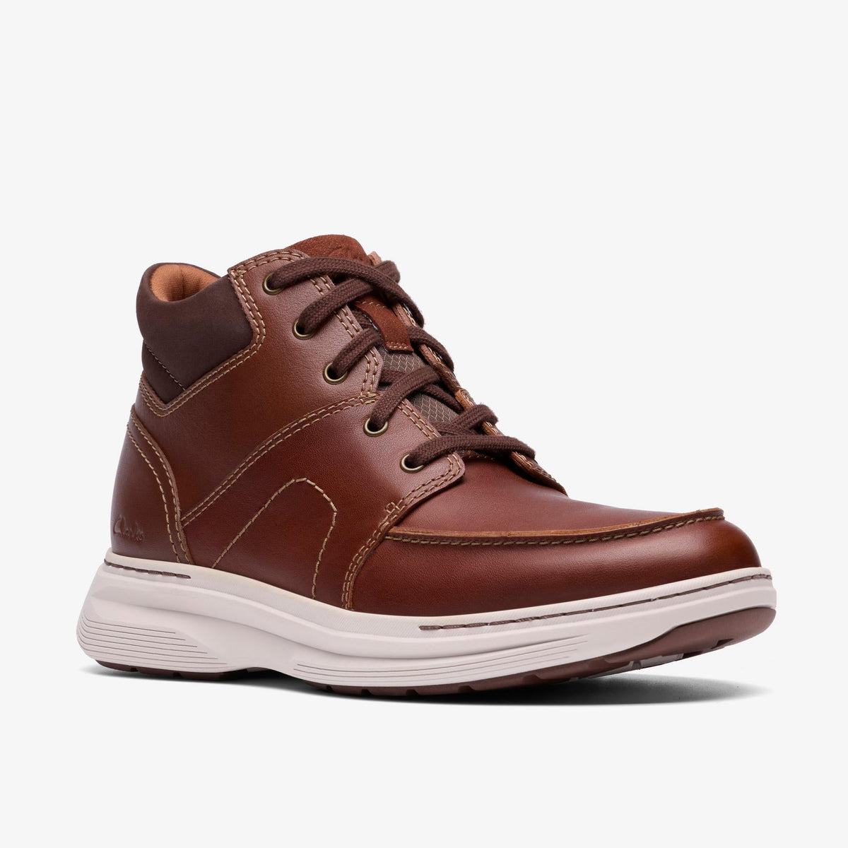 Clarks Craft Well Mid Men's Dark Tan Leather 26184707 — sole view
