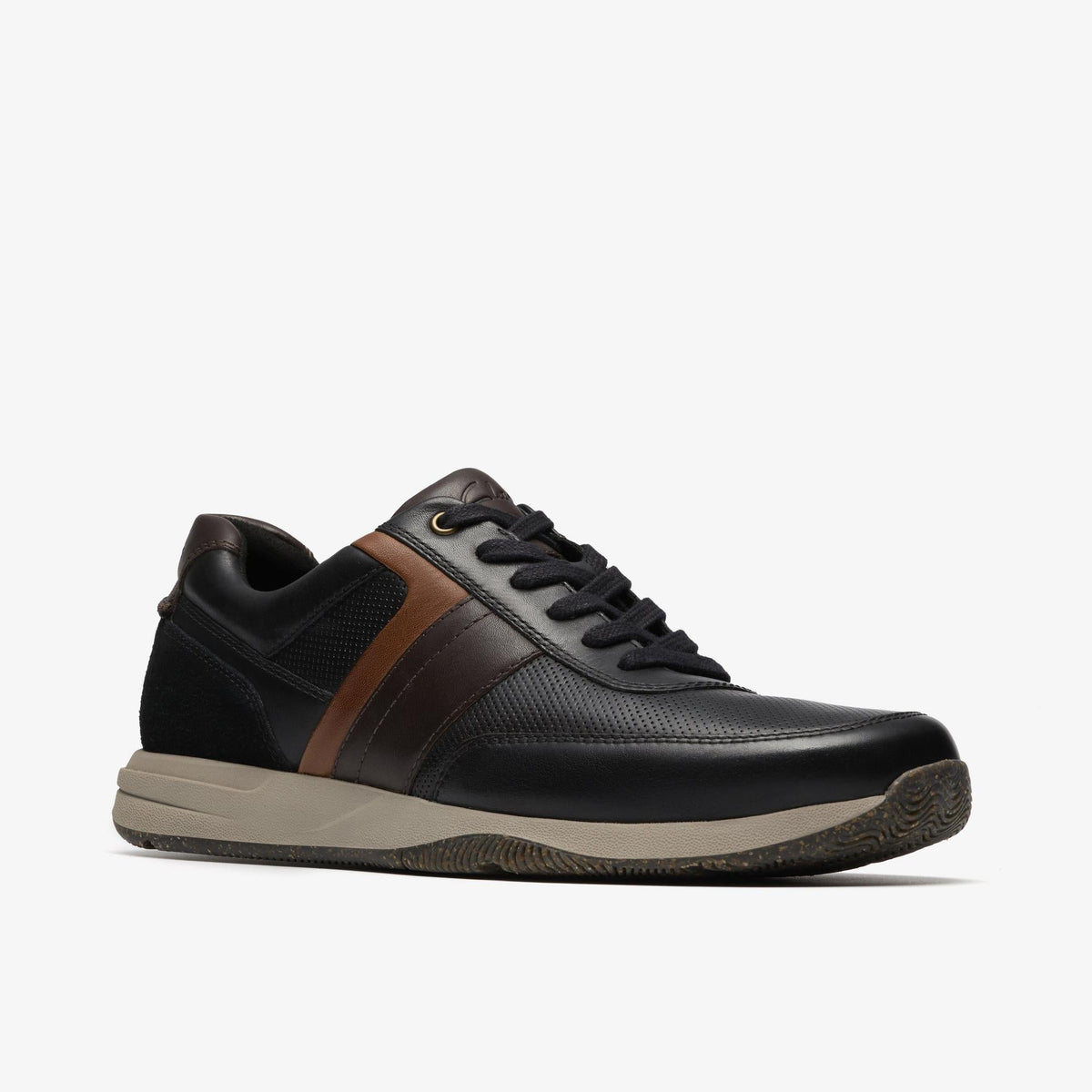 Clarks Townview Style Men's Black Leather 26184811 — sole view