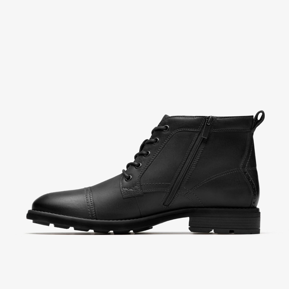 Clarks Emmet Zip Men's Black Distressed 26184820 — side view