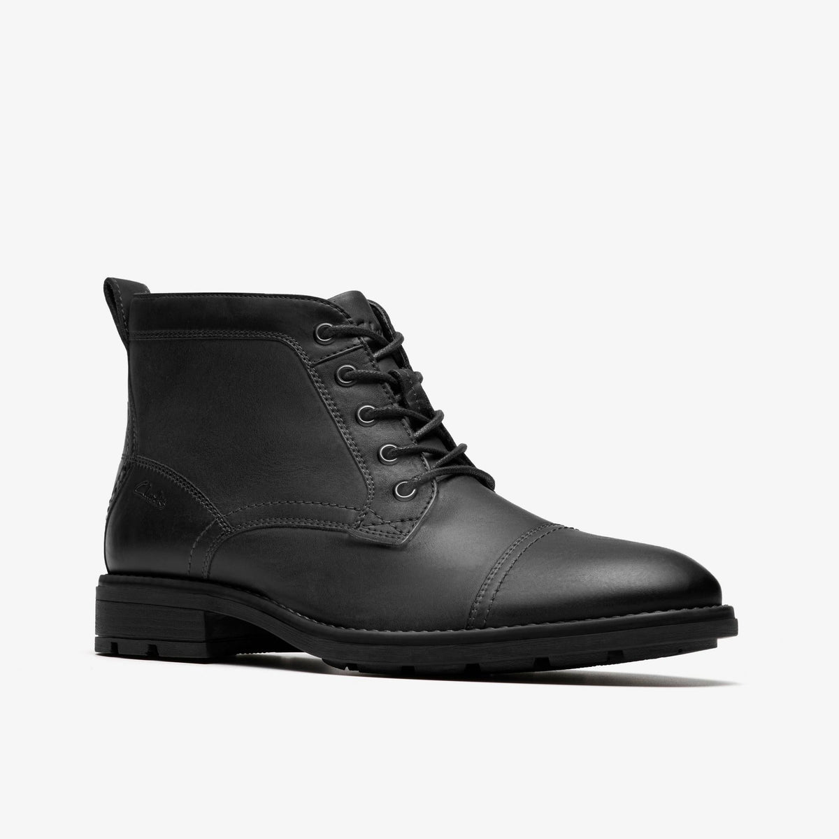 Clarks Emmet Zip Men's Black Distressed 26184820 — sole view