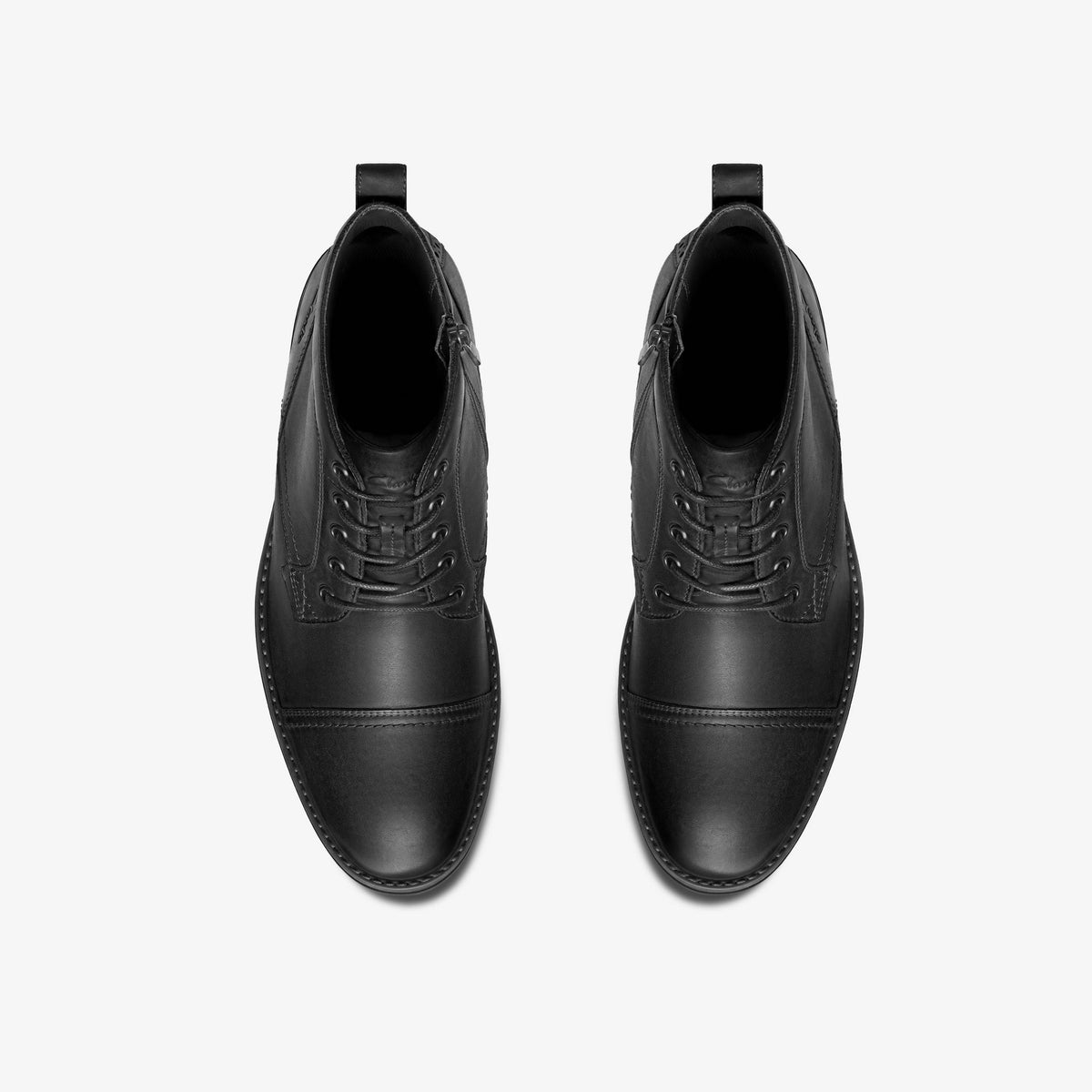 Clarks Emmet Zip Men's Black Distressed 26184820 — top view