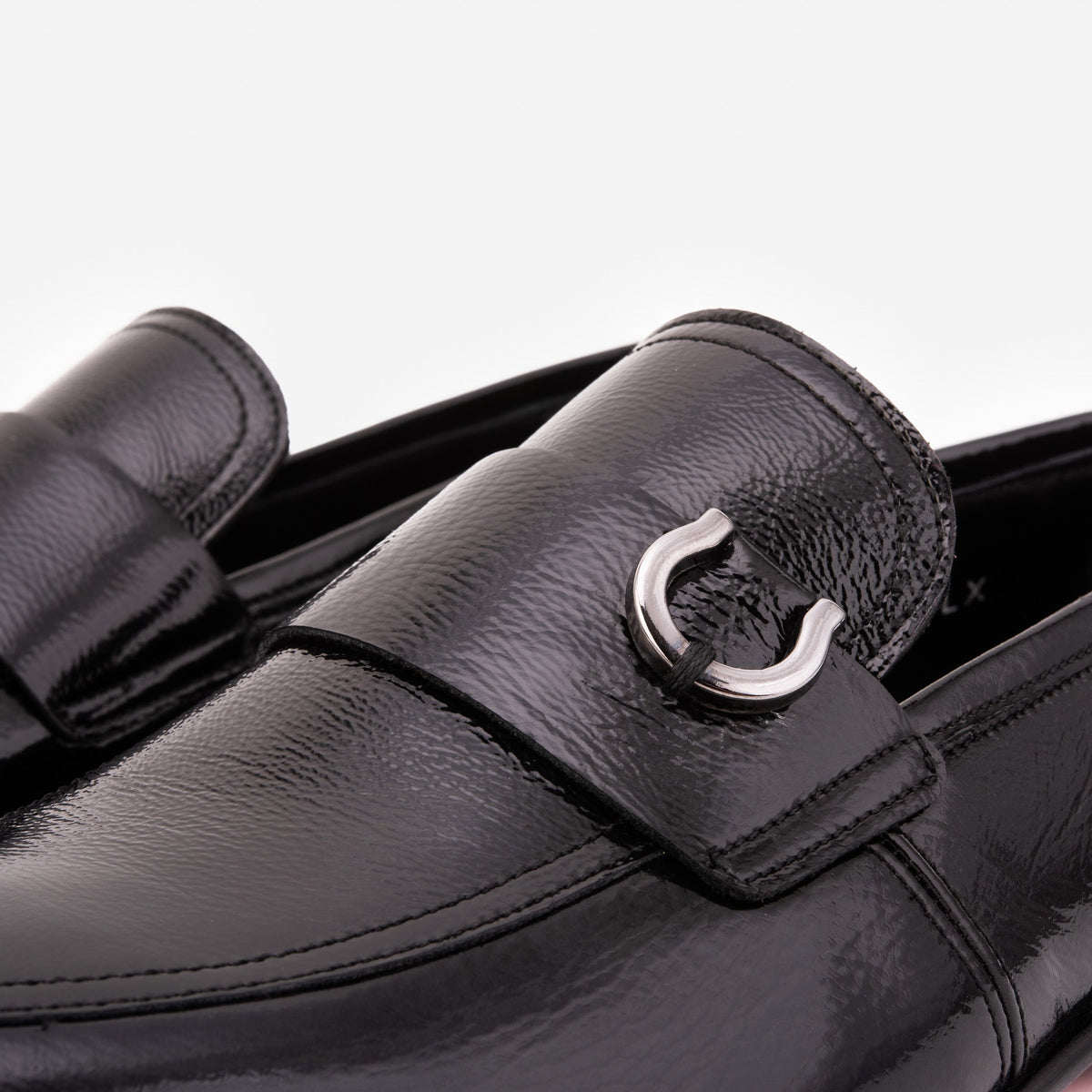 Vinci Leather The Blackwell Black Patent Bit Loafer Men Shoe – product view 3