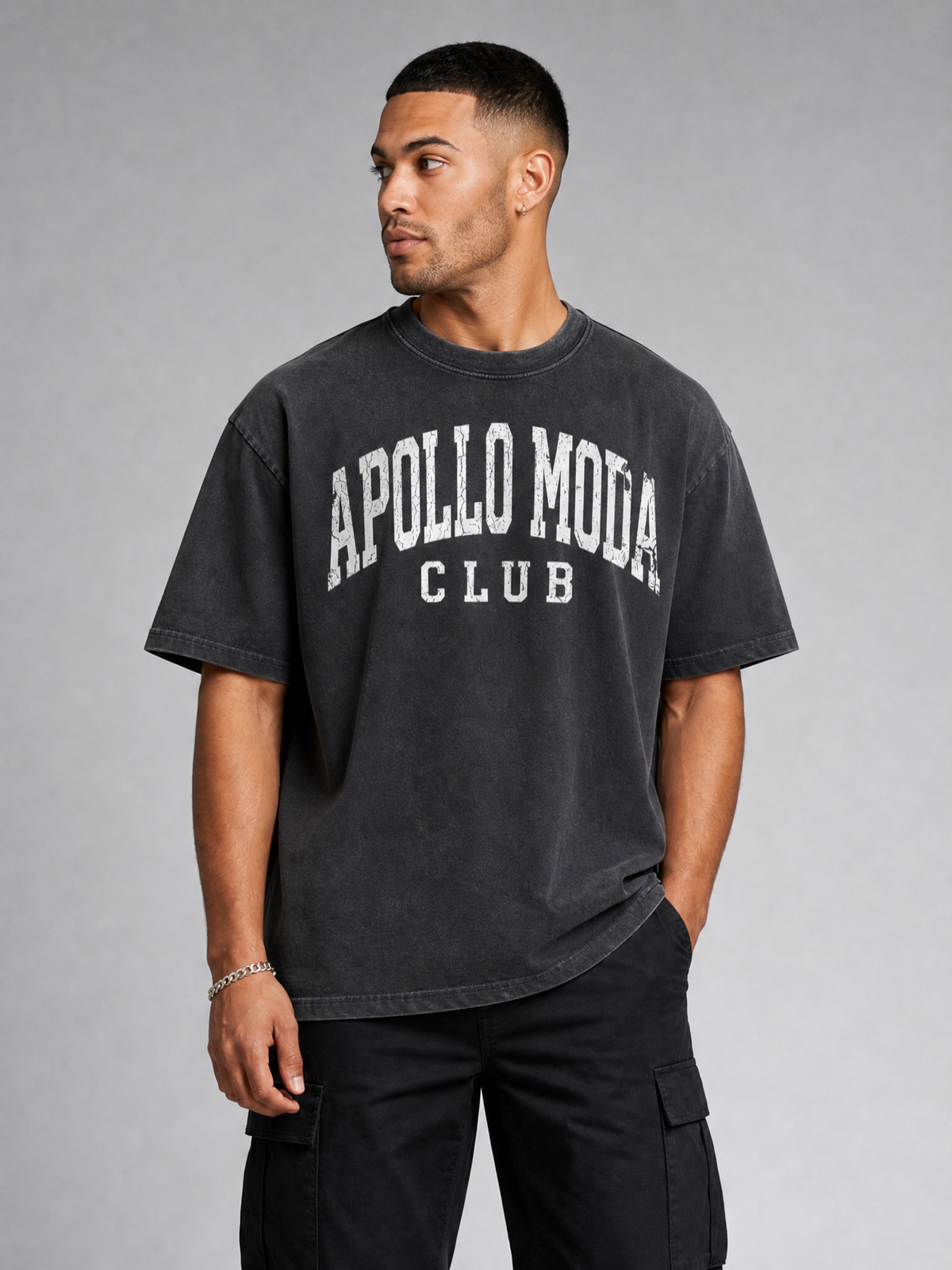 Apollo Moda Club Washed Gradient Oversized Tee – product view 5