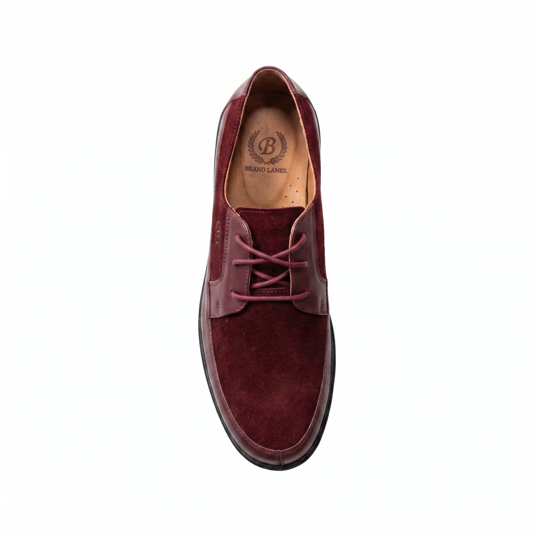 Johnny Famous Bally Style Park West Men’s Burgundy Leather and Suede Low Tops