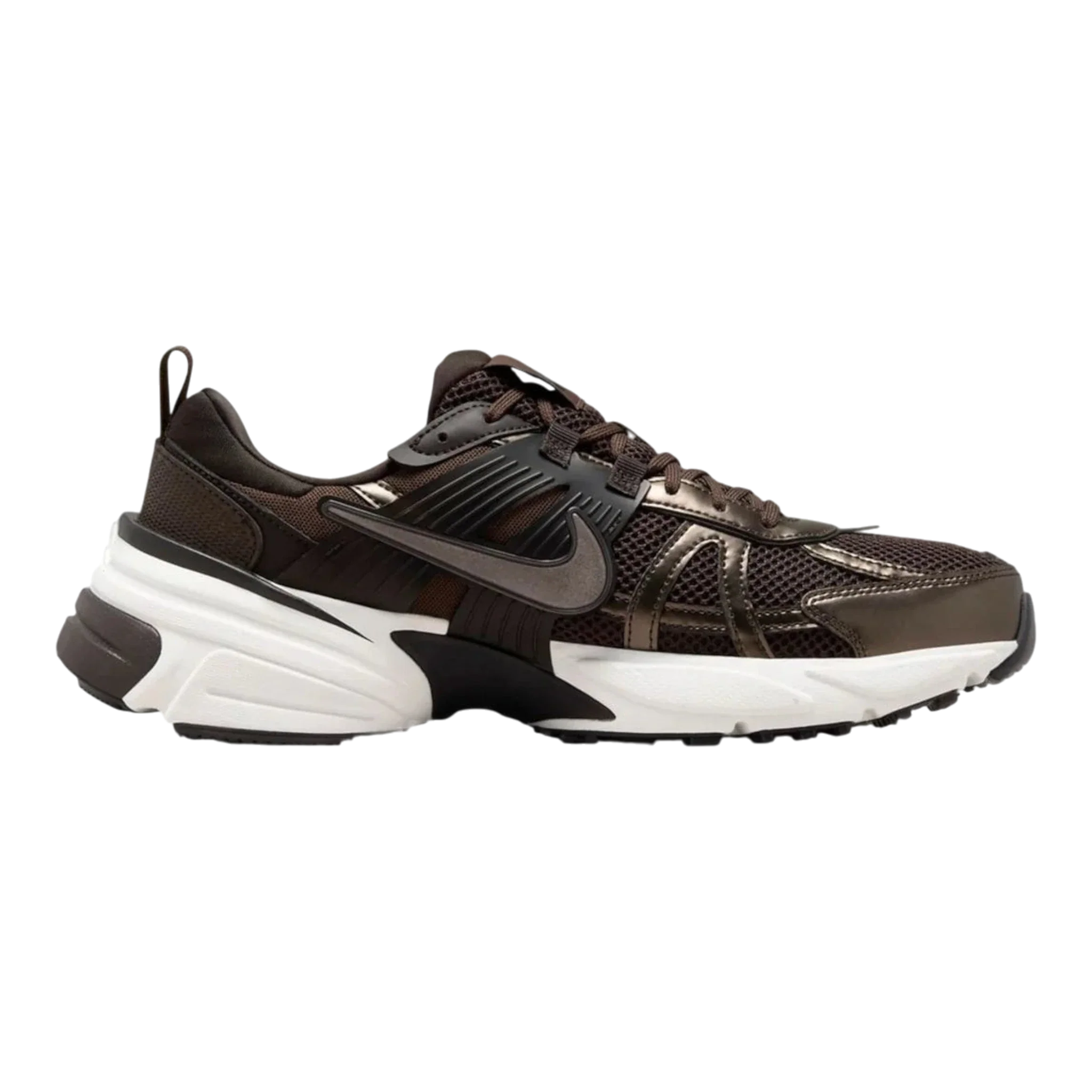 Nike V2K Run Men's Sneakers — Velvet Brown Mesh Low-Top