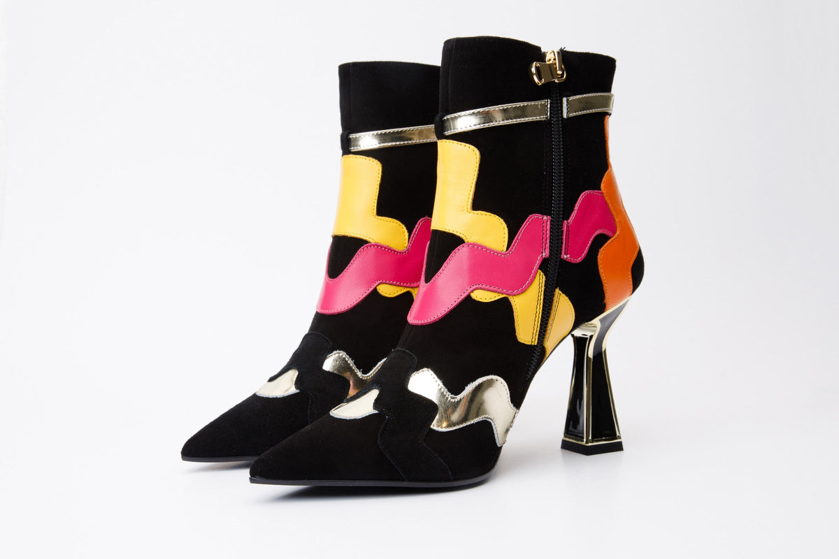Vinci Leather The Tario Black Suede Leather Ankle Women Boot – product view 2