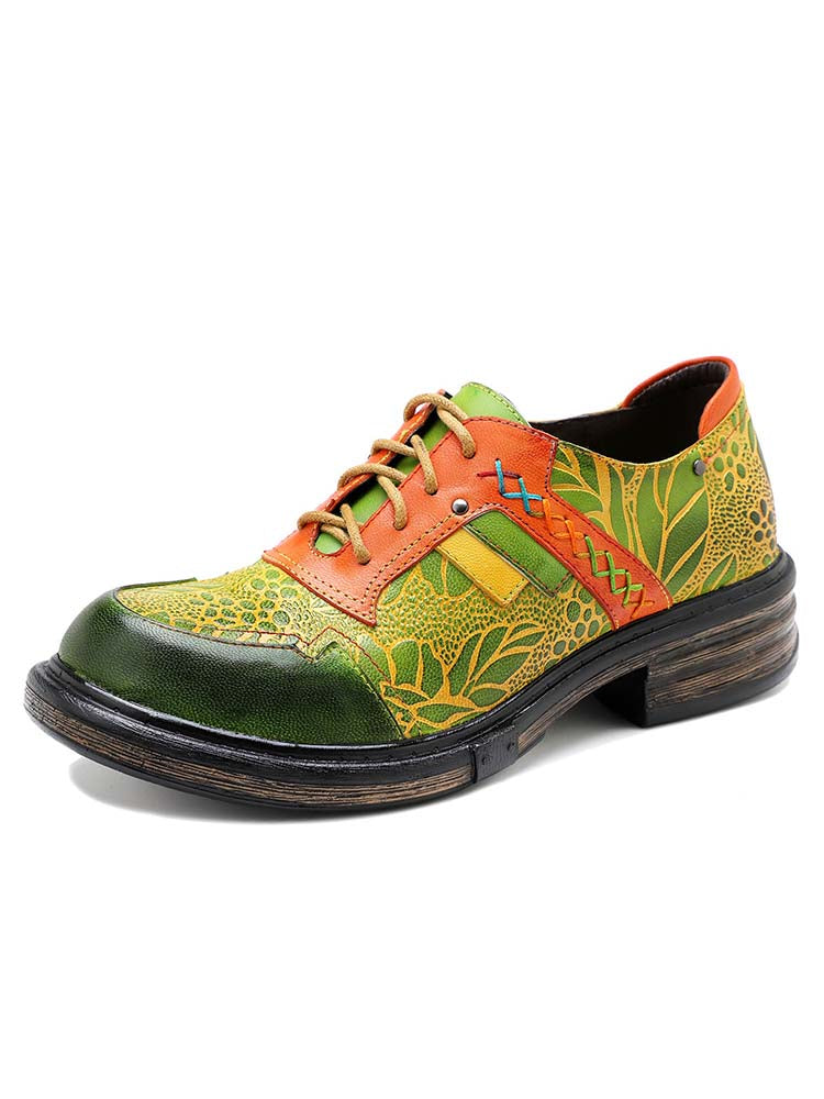 Hand-printed Flat Cozy Shoes – product view 1
