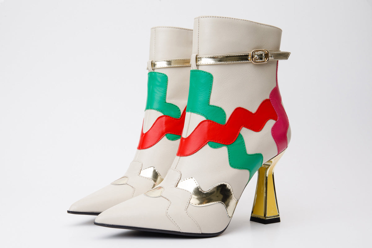 Vinci Leather The Tario Cream Leather Ankle Women Boot – product view 2