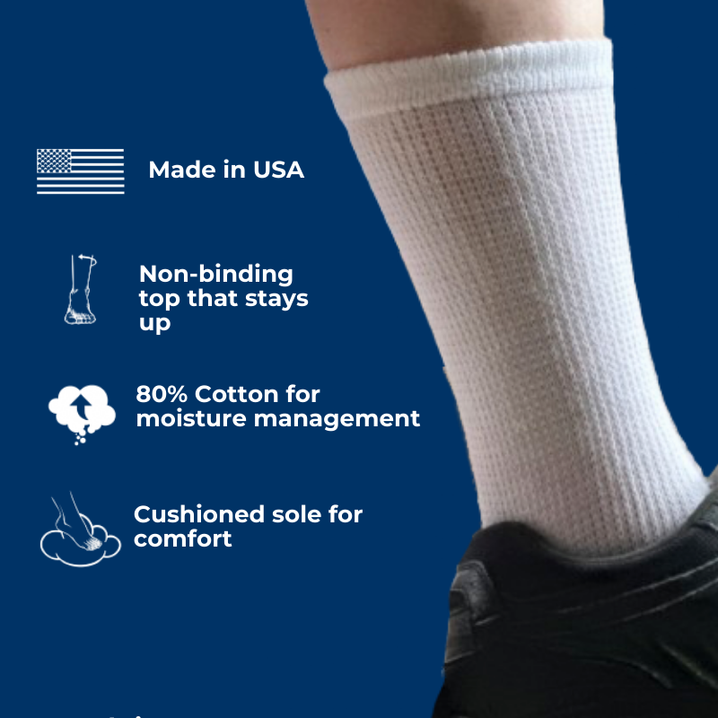 Men's Cotton Diabetic Crew Socks (6 Pair) – product view 2