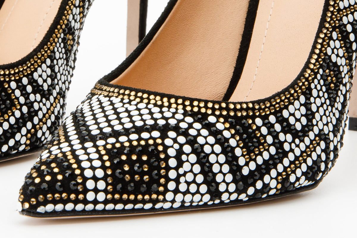 Vinci Leather The Nampula Black Glitter Leather Pump Women Shoe – product view 3
