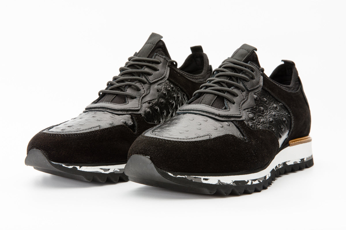 Vinci Leather The Sopez Black Leather Men Sneaker – product view 3