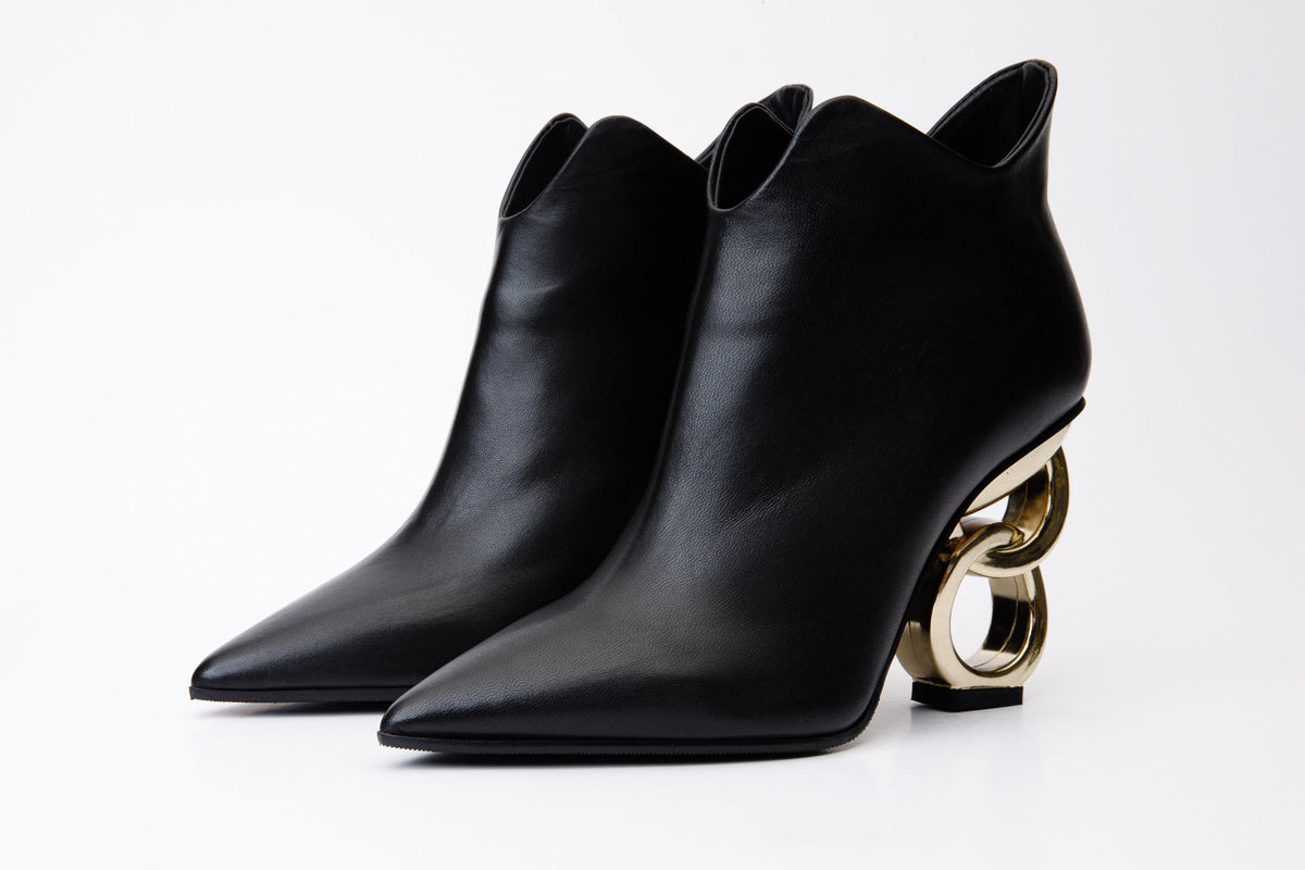 Vinci Leather The Abriel Black Leather Ankle Women Boot – product view 2