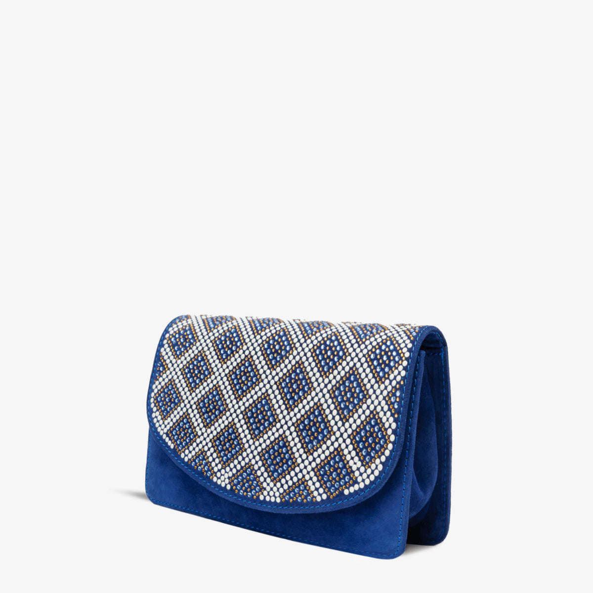 Vinci Leather The Nampula Sax Blue Glitter Leather Handbag – product view 1
