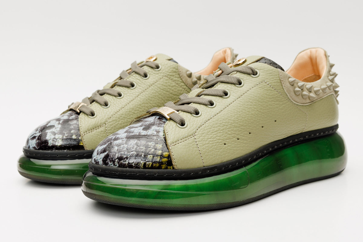Vinci Leather The Venezia Green Leather Women Sneaker – product view 2