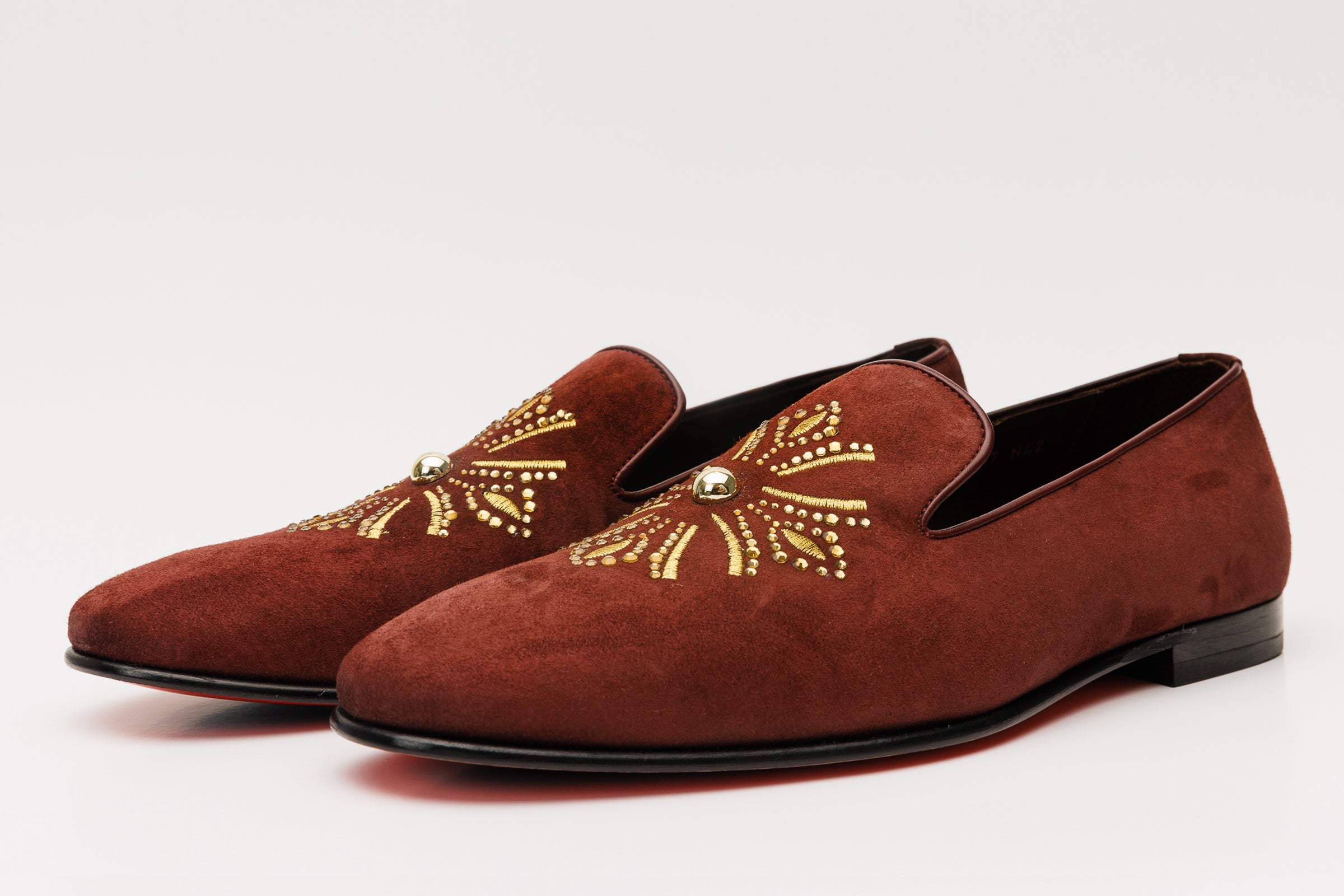 The Lazio Shoe Burgundy Suede Slip-on Loafer Men Shoe