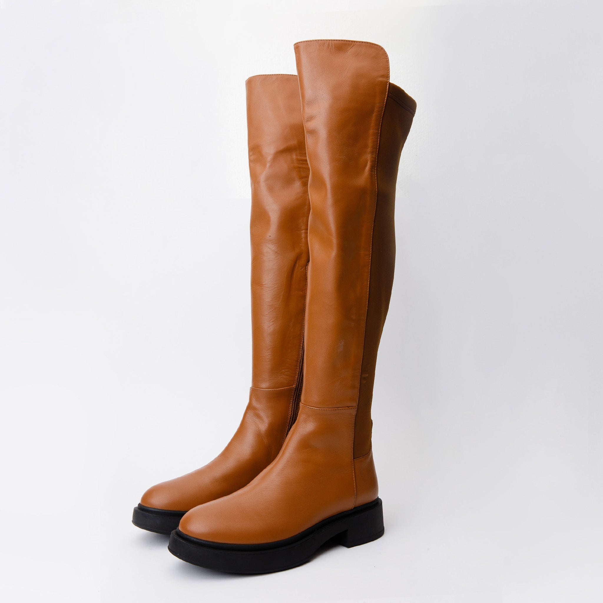 The Harmony Belle Tan Leather Knee High Women Boot