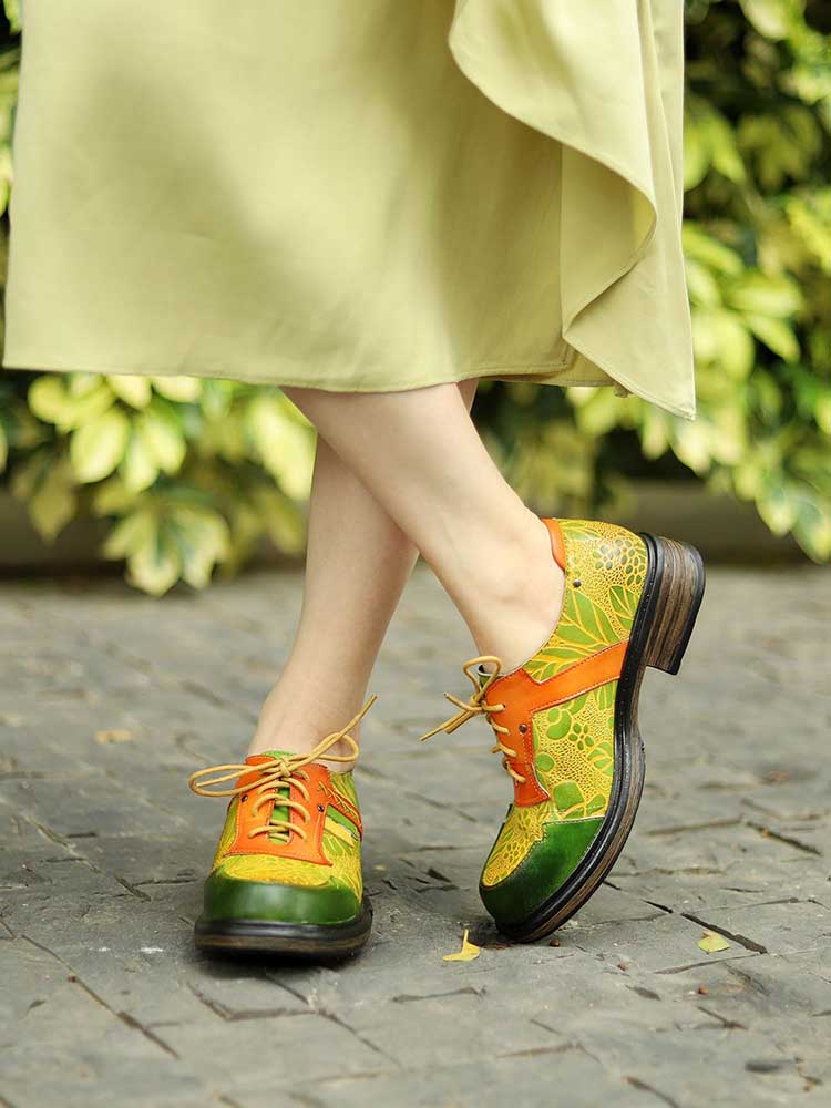 Hand-printed Flat Cozy Shoes – product view 12