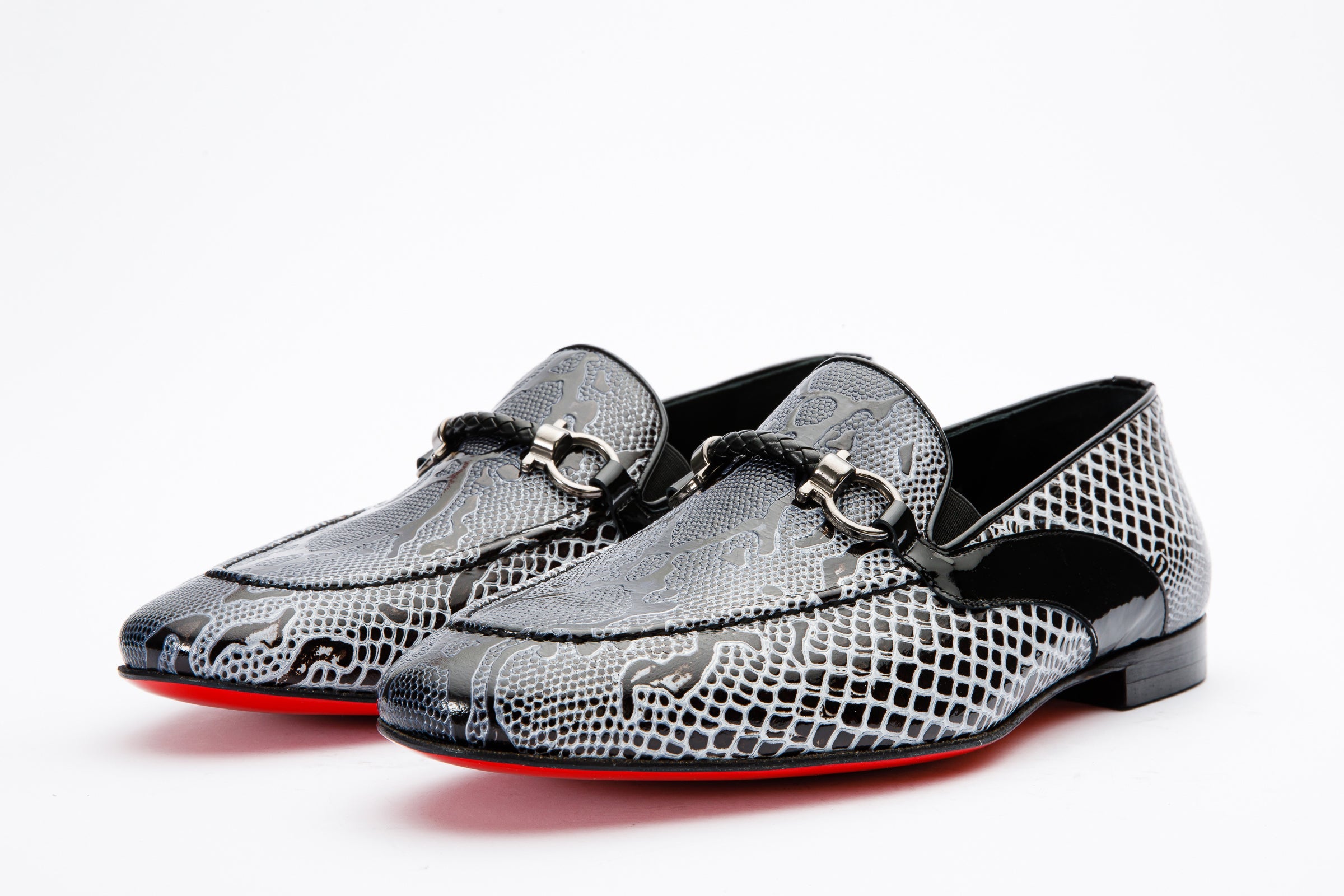 The Milano Black/White Shoe Bit Loafer Men shoe