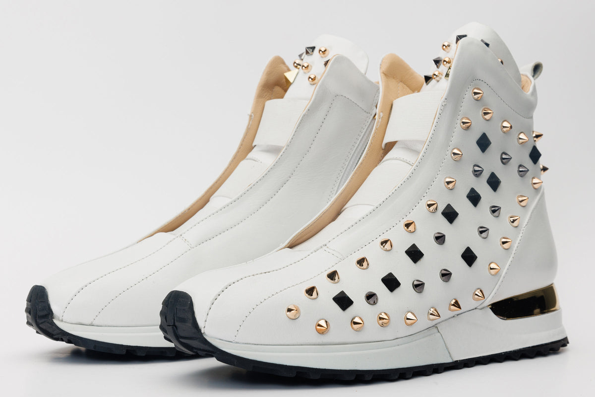 Vinci Leather The Infanta High-Top White Spike Leather Men Sneaker Limited Edition – product view 2
