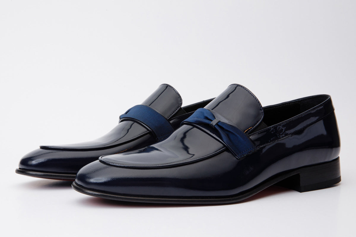 Vinci Leather The Dodoma Navy Patent Leather Loafer Men Shoe – product view 2