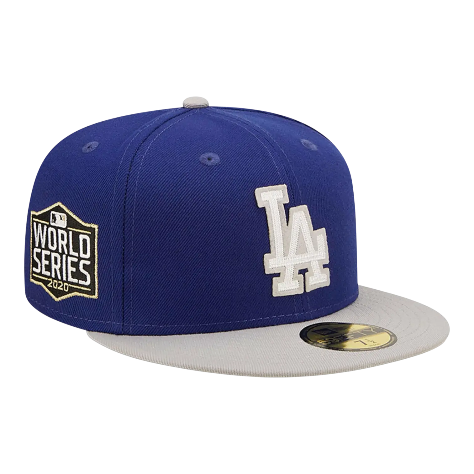 New Era 59Fifty MLB Los Angeles Dodgers Letterman Fitted Hat Blue/Grey