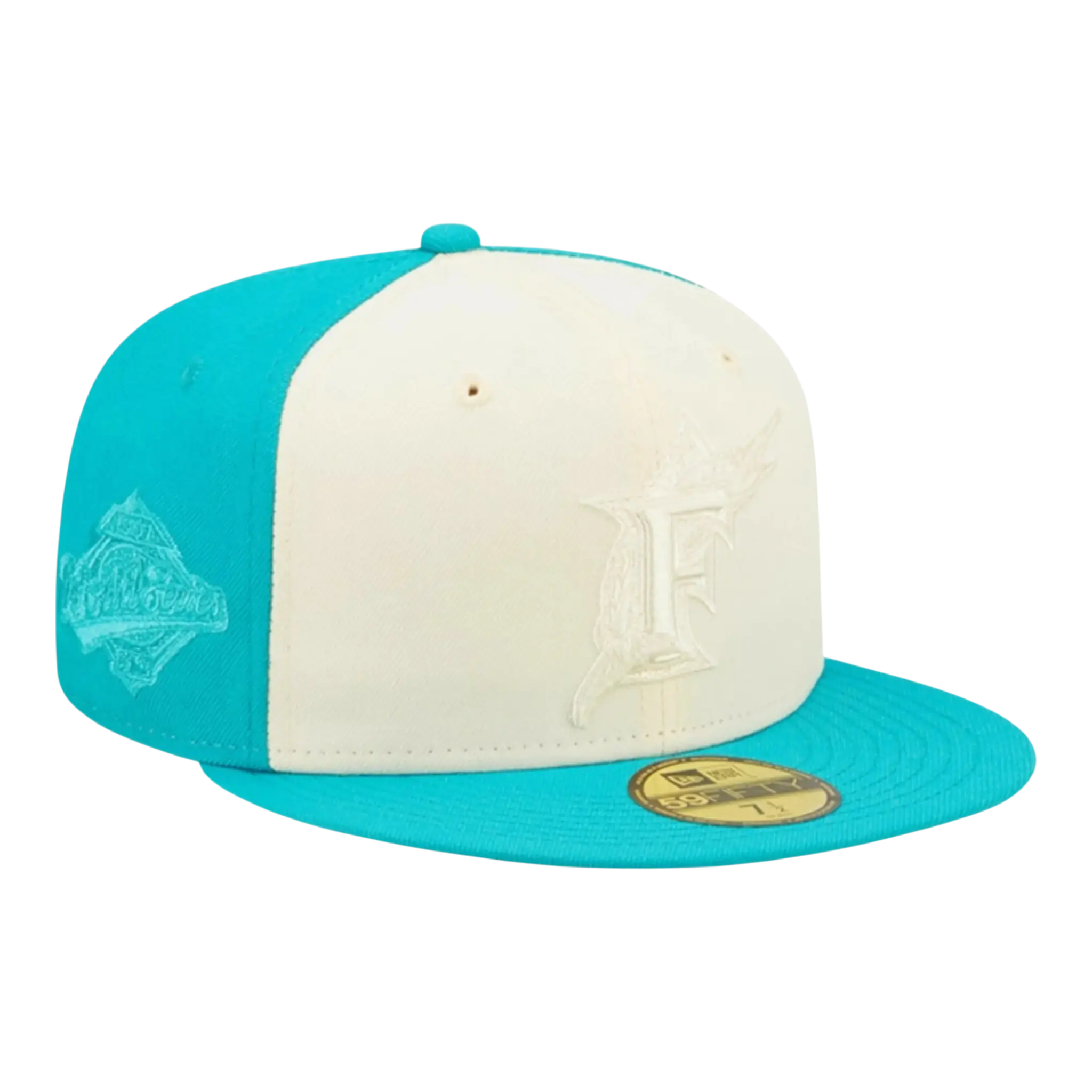 New Era Florida Marlins Tonal 2-Tone Men Fitted Hat Teal