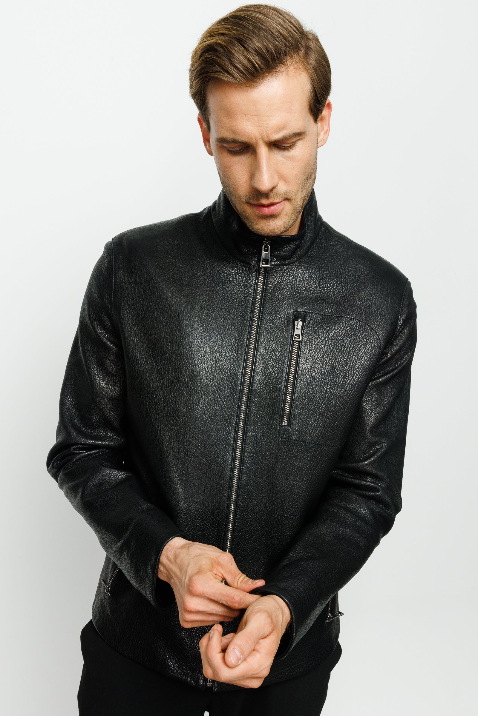 The Blanchard Black Leather Men Jacket