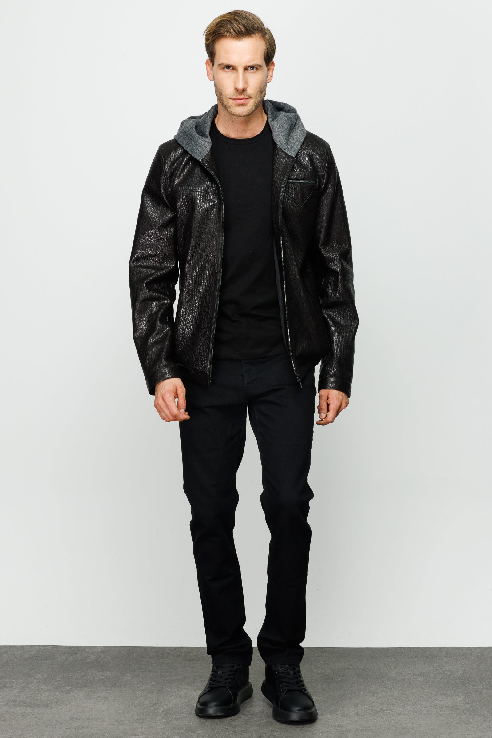 The Byron Ribi Black Leather Men Jacket
