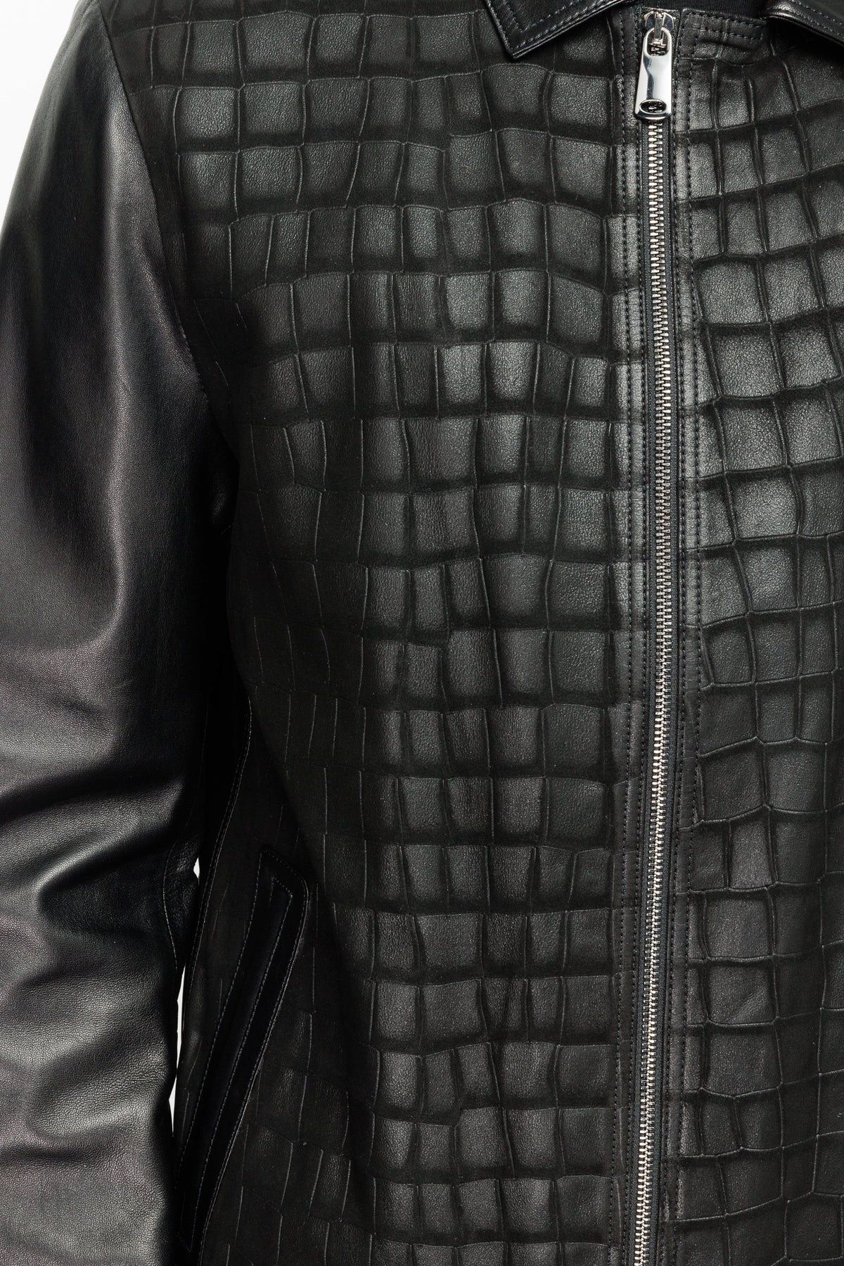 Vinci Leather The Emerson Black Leather Men Jacket – product view 3