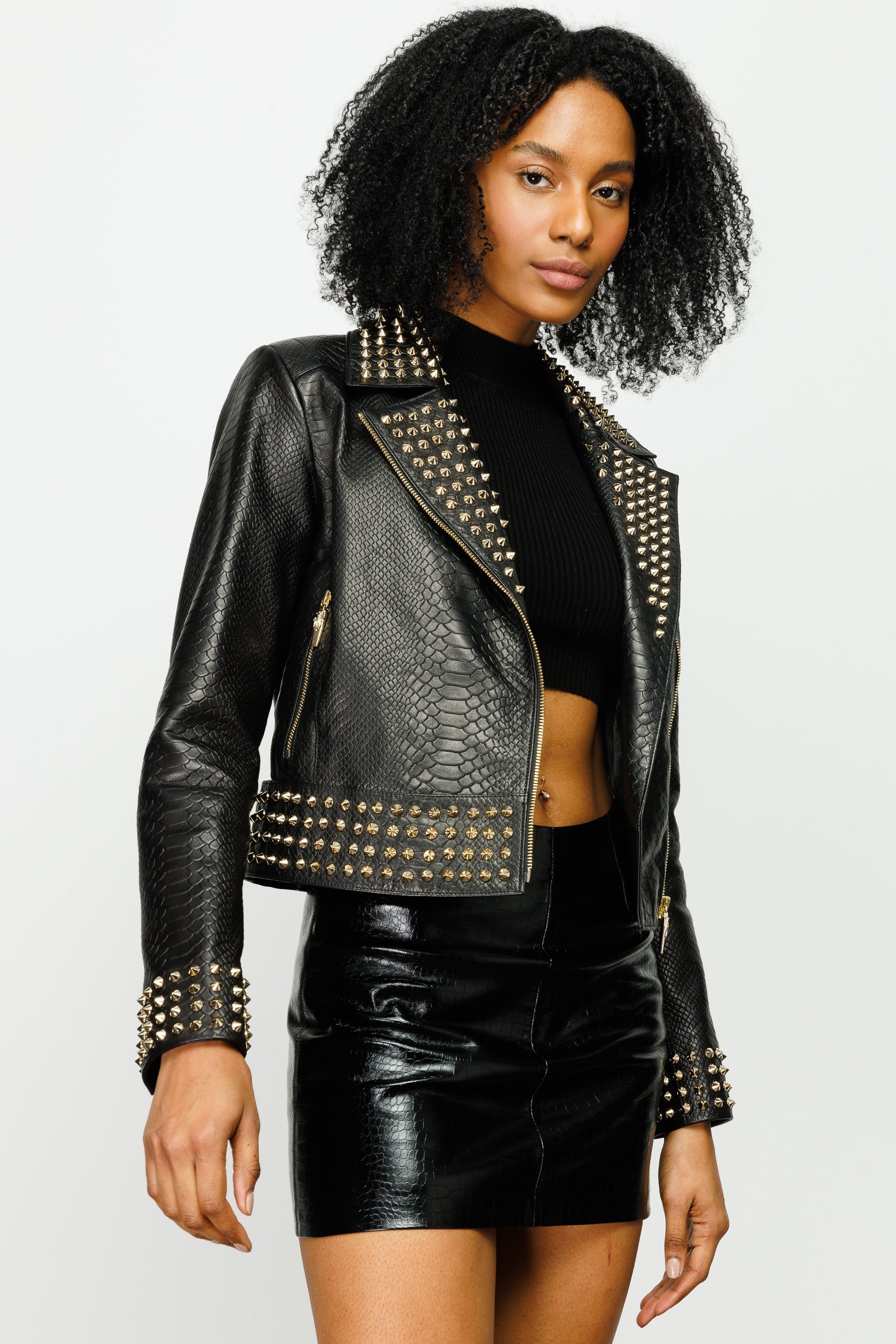 The Infanta Black Leather Women Jacket
