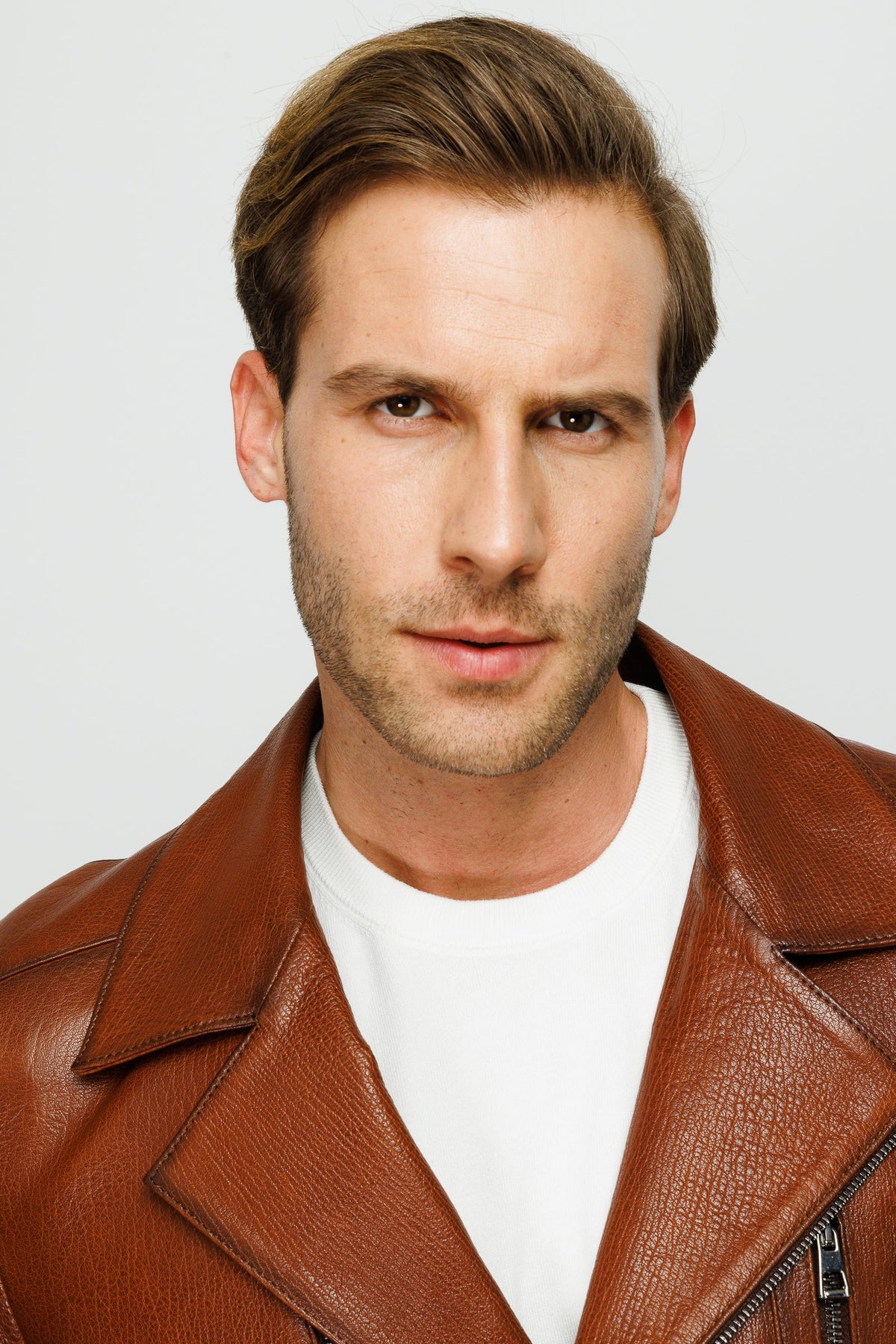 Vinci Leather The Monola Tan Leather Men Jacket – product view 11