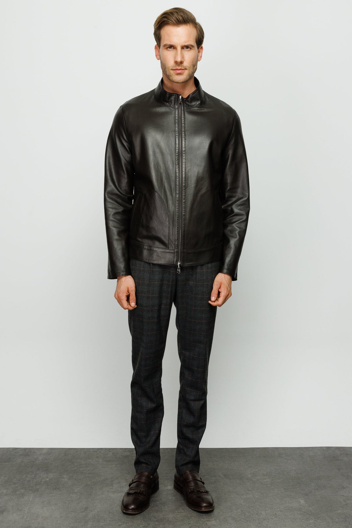 Vinci Leather The Del Rio Leather Black Men Jacket – product view 3