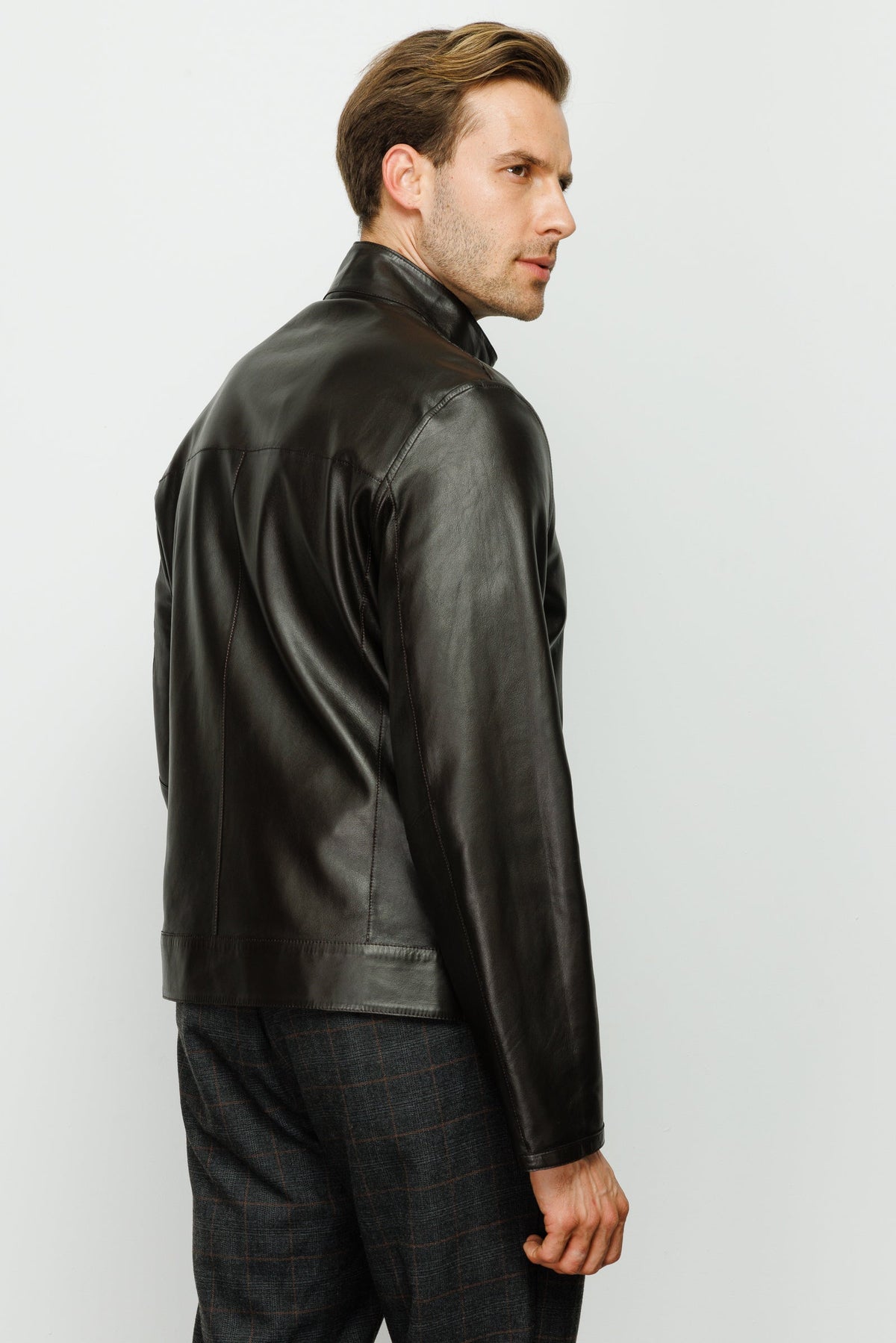 Vinci Leather The Del Rio Leather Black Men Jacket – product view 4