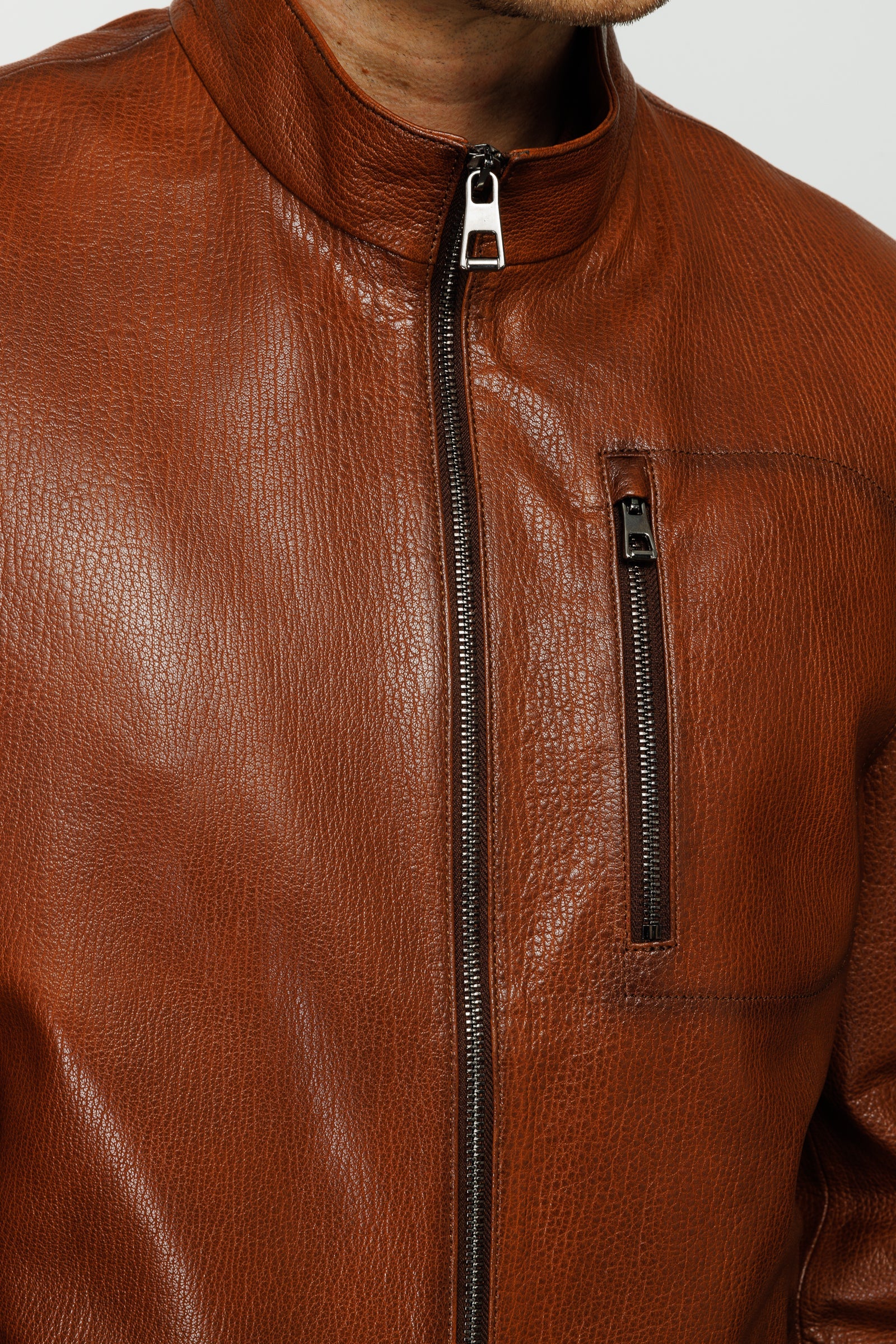 The Blanchard Brown Leather Men Jacket