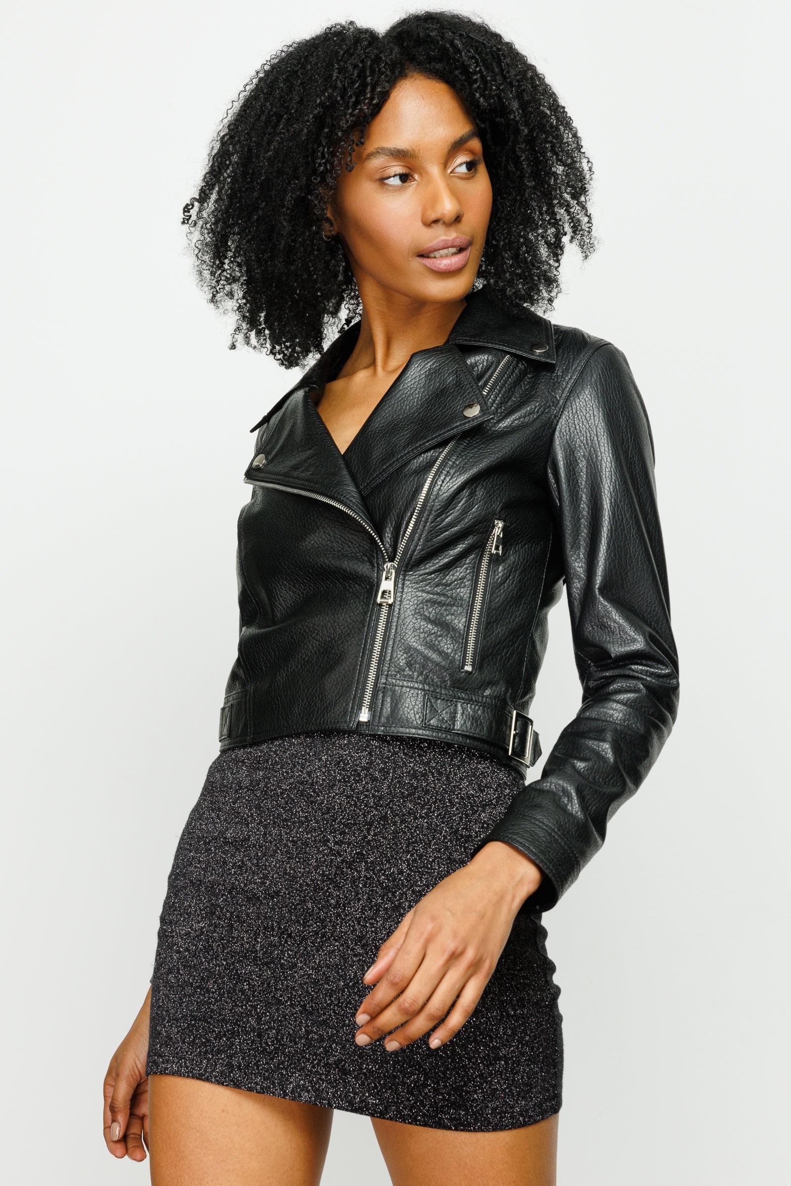 The Deytona Black Leather Women Jacket