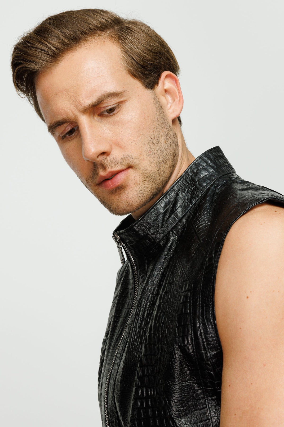 Vinci Leather The Veyo Black Leathern Vest Men Jacket – product view 9